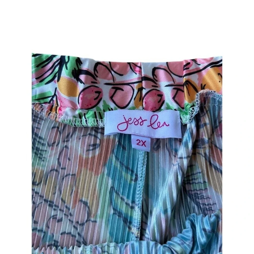 Jess Lea Pleated Tropical Floral‎ Print Drawstring Lounge Shorts Women's 2X